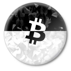 Значок с принтом BITCOIN Black Collection в Курске,  металл | круглая форма, металлическая застежка в виде булавки | bitcoin | btc | crypto | miner | mining | биткоин | валюта | деньги | криптовалюта | майнинг | цифровое золото