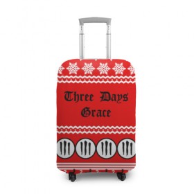 Чехол для чемодана 3D с принтом Праздничный Three Days Grace в Курске, 86% полиэфир, 14% спандекс | двустороннее нанесение принта, прорези для ручек и колес | 
