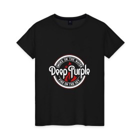 Женская футболка хлопок с принтом Deep Purple в Курске, 100% хлопок | прямой крой, круглый вырез горловины, длина до линии бедер, слегка спущенное плечо | deep purple | гиллан | гловер | дееп | деп | ди | дип | диперпл | дипперпл | иэн пэйс | метал | морс | пепл | перпл | прогрессивный | психоделический | рок | хард | хардрок | хеви | хевиметал | эйри