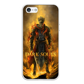 Чехол для iPhone 5/5S матовый с принтом Dark Souls в Курске, Силикон | Область печати: задняя сторона чехла, без боковых панелей | dark souls | praise the sun | you died | дарк соулс