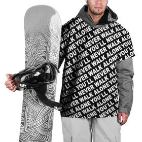 Накидка на куртку 3D с принтом YNWA ЧБ в Курске, 100% полиэстер |  | liverpool | you ll never walk alone | апл | ливерпуль | футбол