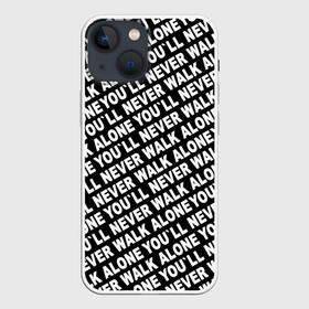 Чехол для iPhone 13 mini с принтом YNWA ЧБ в Курске,  |  | liverpool | you ll never walk alone | апл | ливерпуль | футбол