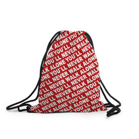 Рюкзак-мешок 3D с принтом YNWA красный в Курске, 100% полиэстер | плотность ткани — 200 г/м2, размер — 35 х 45 см; лямки — толстые шнурки, застежка на шнуровке, без карманов и подкладки | liverpool | ynwa | yol ll never walk alone | апл | ливерпуль | футбол