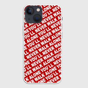 Чехол для iPhone 13 mini с принтом YNWA красный в Курске,  |  | liverpool | ynwa | yol ll never walk alone | апл | ливерпуль | футбол