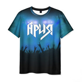 Мужская футболка 3D с принтом Ария в Курске, 100% полиэфир | прямой крой, круглый вырез горловины, длина до линии бедер | aria | band | metal | music | rock | ария | атрибутика | группа | метал | музыка | рок