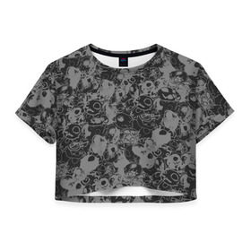 Женская футболка 3D укороченная с принтом cs:go - DoomKitty (Collection 2018) в Курске, 100% полиэстер | круглая горловина, длина футболки до линии талии, рукава с отворотами | 0x000000123 | csgo | doom kitty | ксго