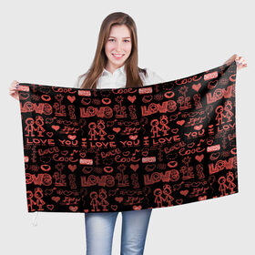 Флаг 3D с принтом День всех влюбленных в Курске, 100% полиэстер | плотность ткани — 95 г/м2, размер — 67 х 109 см. Принт наносится с одной стороны | 