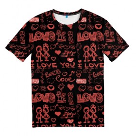 Мужская футболка 3D с принтом День всех влюбленных в Курске, 100% полиэфир | прямой крой, круглый вырез горловины, длина до линии бедер | 