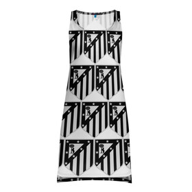 Платье-майка 3D с принтом Atletico Madrid Black&White в Курске, 100% полиэстер | полуприлегающий силуэт, широкие бретели, круглый вырез горловины, удлиненный подол сзади. | Тематика изображения на принте: атлетико мадрид | эмблема