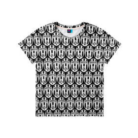 Детская футболка 3D с принтом Juventus Black&White в Курске, 100% гипоаллергенный полиэфир | прямой крой, круглый вырез горловины, длина до линии бедер, чуть спущенное плечо, ткань немного тянется | 