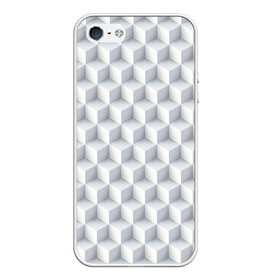 Чехол для iPhone 5/5S матовый с принтом 3D Кубы в Курске, Силикон | Область печати: задняя сторона чехла, без боковых панелей | 3д | иллюзия | куб | кубы | паттерн | текстура | узор