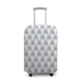Чехол для чемодана 3D с принтом 3D Кубы в Курске, 86% полиэфир, 14% спандекс | двустороннее нанесение принта, прорези для ручек и колес | 3д | иллюзия | куб | кубы | паттерн | текстура | узор