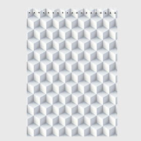 Скетчбук с принтом 3D Кубы в Курске, 100% бумага
 | 48 листов, плотность листов — 100 г/м2, плотность картонной обложки — 250 г/м2. Листы скреплены сверху удобной пружинной спиралью | 3д | иллюзия | куб | кубы | паттерн | текстура | узор
