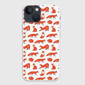Чехол для iPhone 13 mini с принтом Рыжий паттер в Курске,  |  | Тематика изображения на принте: лис | лиса | лисица | лисичка | лисы | паттерн | рыжая