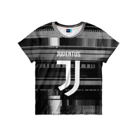 Детская футболка 3D с принтом Juventus в Курске, 100% гипоаллергенный полиэфир | прямой крой, круглый вырез горловины, длина до линии бедер, чуть спущенное плечо, ткань немного тянется | 