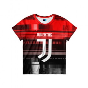Детская футболка 3D с принтом Juventus в Курске, 100% гипоаллергенный полиэфир | прямой крой, круглый вырез горловины, длина до линии бедер, чуть спущенное плечо, ткань немного тянется | football | soccer | ювентус