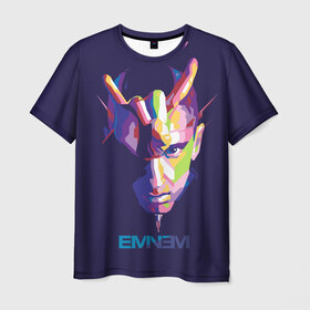 Мужская футболка 3D с принтом Eminem в Курске, 100% полиэфир | прямой крой, круглый вырез горловины, длина до линии бедер | actor | american rapper | composer | eminem | music | rap | record producer | актёр | американский | искусство | композитор | музыка | музыкальный продюсер | поп арт | рэп | рэпер