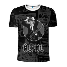 Мужская футболка 3D спортивная с принтом AC/DC в Курске, 100% полиэстер с улучшенными характеристиками | приталенный силуэт, круглая горловина, широкие плечи, сужается к линии бедра | Тематика изображения на принте: ас | ац | диси | дс | дц | исидиси | эйси