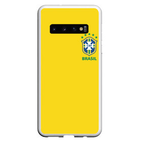 Чехол для Samsung Galaxy S10 с принтом Бразилия форма в Курске, Силикон | Область печати: задняя сторона чехла, без боковых панелей | brazil | uniform | бразильская | конфедерация