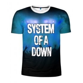 Мужская футболка 3D спортивная с принтом System of a Down в Курске, 100% полиэстер с улучшенными характеристиками | приталенный силуэт, круглая горловина, широкие плечи, сужается к линии бедра | band | metal | music | rock | system of a down | атрибутика | группа | метал | музыка | рок