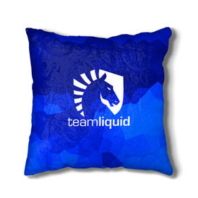 Подушка 3D с принтом Team Liquid в Курске, наволочка – 100% полиэстер, наполнитель – холлофайбер (легкий наполнитель, не вызывает аллергию). | состоит из подушки и наволочки. Наволочка на молнии, легко снимается для стирки | awp | counter strike | cs go | cybersport | game | skin | team liquid | авп | игры | киберспорт | скин