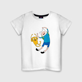 Детская футболка хлопок с принтом Adventure time в Курске, 100% хлопок | круглый вырез горловины, полуприлегающий силуэт, длина до линии бедер | Тематика изображения на принте: 