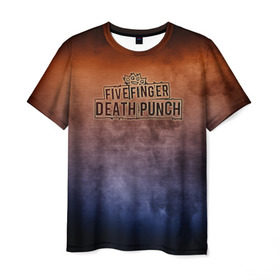 Мужская футболка 3D с принтом Five Finger Death Punch в Курске, 100% полиэфир | прямой крой, круглый вырез горловины, длина до линии бедер | Тематика изображения на принте: band | five finger death punch | metal | music | rock | атрибутика | группа | метал | музыка | рок