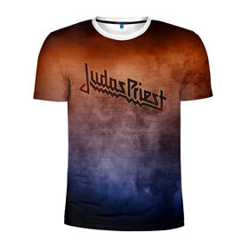 Мужская футболка 3D спортивная с принтом Judas Priest в Курске, 100% полиэстер с улучшенными характеристиками | приталенный силуэт, круглая горловина, широкие плечи, сужается к линии бедра | band | judas priest | metal | music | rock | атрибутика | группа | метал | музыка | рок