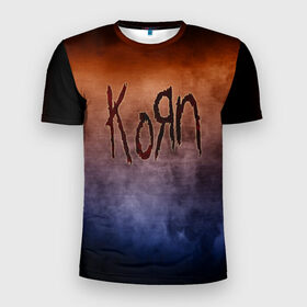 Мужская футболка 3D спортивная с принтом Korn в Курске, 100% полиэстер с улучшенными характеристиками | приталенный силуэт, круглая горловина, широкие плечи, сужается к линии бедра | band | metal | music | rock | атрибутика | группа | метал | музыка | рок