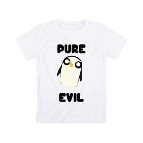 Детская футболка хлопок с принтом Пингвин в Курске, 100% хлопок | круглый вырез горловины, полуприлегающий силуэт, длина до линии бедер | adventure time | время приключений | гантер | пингвин