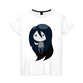 Женская футболка хлопок с принтом Marceline в Курске, 100% хлопок | прямой крой, круглый вырез горловины, длина до линии бедер, слегка спущенное плечо | 