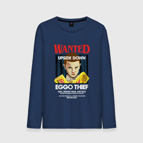 Мужской лонгслив хлопок с принтом Wanted: Eggo Thief / 11 в Курске, 100% хлопок |  | 11 | netflix | stranger | things | бобби | браун | милли | нетфликс | одиннадцать