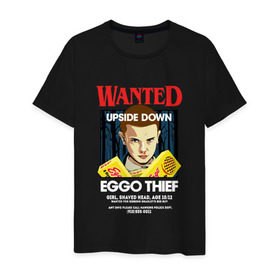 Мужская футболка хлопок с принтом Wanted: Eggo Thief / 11 в Курске, 100% хлопок | прямой крой, круглый вырез горловины, длина до линии бедер, слегка спущенное плечо. | 11 | netflix | stranger | things | бобби | браун | милли | нетфликс | одиннадцать