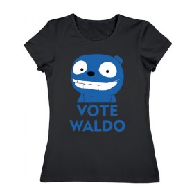 Женская футболка хлопок с принтом Vote в Курске, 100% хлопок | прямой крой, круглый вырез горловины, длина до линии бедер, слегка спущенное плечо | black mirror | черное зеркало