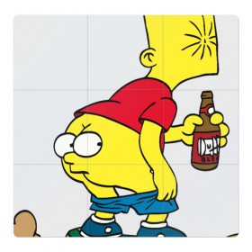 Магнитный плакат 3Х3 с принтом Bart Simpson в Курске, Полимерный материал с магнитным слоем | 9 деталей размером 9*9 см | Тематика изображения на принте: skate | барт | борд | скейт