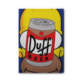 Обложка для автодокументов с принтом Homer в Курске, натуральная кожа |  размер 19,9*13 см; внутри 4 больших “конверта” для документов и один маленький отдел — туда идеально встанут права | duff beer | simpsons | гомер