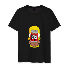 Мужская футболка хлопок с принтом Homer в Курске, 100% хлопок | прямой крой, круглый вырез горловины, длина до линии бедер, слегка спущенное плечо. | duff beer | simpsons | гомер