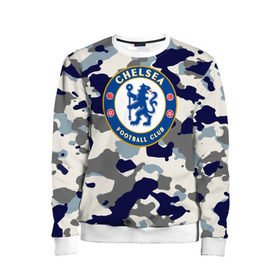 Детский свитшот 3D с принтом FC Chelsea Camouflage в Курске, 100% полиэстер | свободная посадка, прямой крой, мягкая тканевая резинка на рукавах и понизу свитшота | Тематика изображения на принте: 