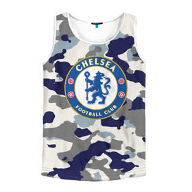 Мужская майка 3D с принтом FC Chelsea Camouflage в Курске, 100% полиэстер | круглая горловина, приталенный силуэт, длина до линии бедра. Пройма и горловина окантованы тонкой бейкой | 