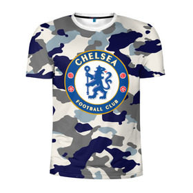Мужская футболка 3D спортивная с принтом FC Chelsea Camouflage в Курске, 100% полиэстер с улучшенными характеристиками | приталенный силуэт, круглая горловина, широкие плечи, сужается к линии бедра | Тематика изображения на принте: 