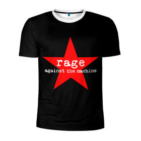 Мужская футболка 3D спортивная с принтом Rage Against the Machine в Курске, 100% полиэстер с улучшенными характеристиками | приталенный силуэт, круглая горловина, широкие плечи, сужается к линии бедра | Тематика изображения на принте: 
