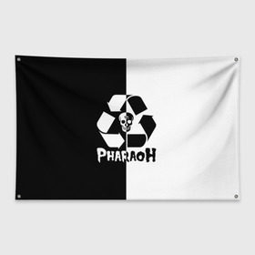 Флаг-баннер с принтом Pharaoh в Курске, 100% полиэстер | размер 67 х 109 см, плотность ткани — 95 г/м2; по краям флага есть четыре люверса для крепления | pharaoh | rap | голубин | реп | рэп | фараон | фристайл | хип хоп | хипхоп