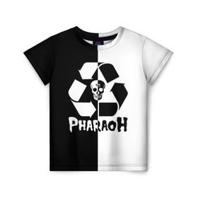 Детская футболка 3D с принтом Pharaoh в Курске, 100% гипоаллергенный полиэфир | прямой крой, круглый вырез горловины, длина до линии бедер, чуть спущенное плечо, ткань немного тянется | pharaoh | rap | голубин | реп | рэп | фараон | фристайл | хип хоп | хипхоп