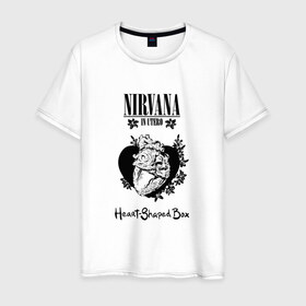 Мужская футболка хлопок с принтом Nirvana in utero в Курске, 100% хлопок | прямой крой, круглый вырез горловины, длина до линии бедер, слегка спущенное плечо. | cobain | kurt | nevermino | nirvana | альтернативный | гранж | грол | группа | дональд | кобейн | курт | музыка | надпись | нервана | нирвана | новоселич | певец | рок | смайл | смайлик | солист