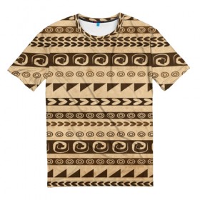 Мужская футболка 3D с принтом Африканская этника в Курске, 100% полиэфир | прямой крой, круглый вырез горловины, длина до линии бедер | 