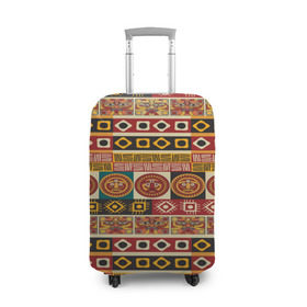 Чехол для чемодана 3D с принтом Африканский паттерн в Курске, 86% полиэфир, 14% спандекс | двустороннее нанесение принта, прорези для ручек и колес | afrika | pattern | африка | африканские мотивы | африканские узоры | солнце | узор | этника | южный континент