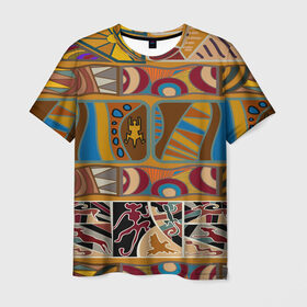 Мужская футболка 3D с принтом Africa Style в Курске, 100% полиэфир | прямой крой, круглый вырез горловины, длина до линии бедер | afrika | pattern | африка | африканские мотивы | африканские узоры | солнце | узор | этника | южный континент