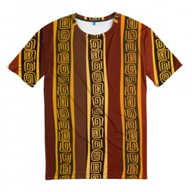 Мужская футболка 3D с принтом Африканские символы в Курске, 100% полиэфир | прямой крой, круглый вырез горловины, длина до линии бедер | afrika | pattern | африка | африканские мотивы | африканские узоры | солнце | узор | этника | южный континент