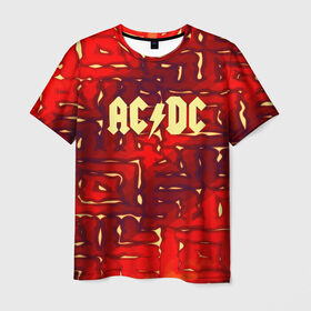 Мужская футболка 3D с принтом AC/DC в Курске, 100% полиэфир | прямой крой, круглый вырез горловины, длина до линии бедер | 