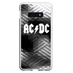 Чехол для Samsung S10E с принтом AC DC rock band в Курске, Силикон | Область печати: задняя сторона чехла, без боковых панелей | ac dc | logo | music | pop | rock | usa | альтернатива | америка | металл | музыка | музыкальный | поп | рок